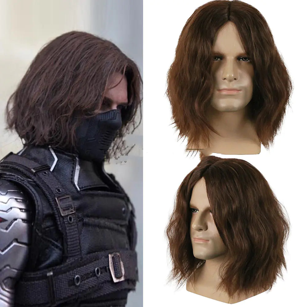 Winter Soldier Brown Wig for Cosplay and Costume