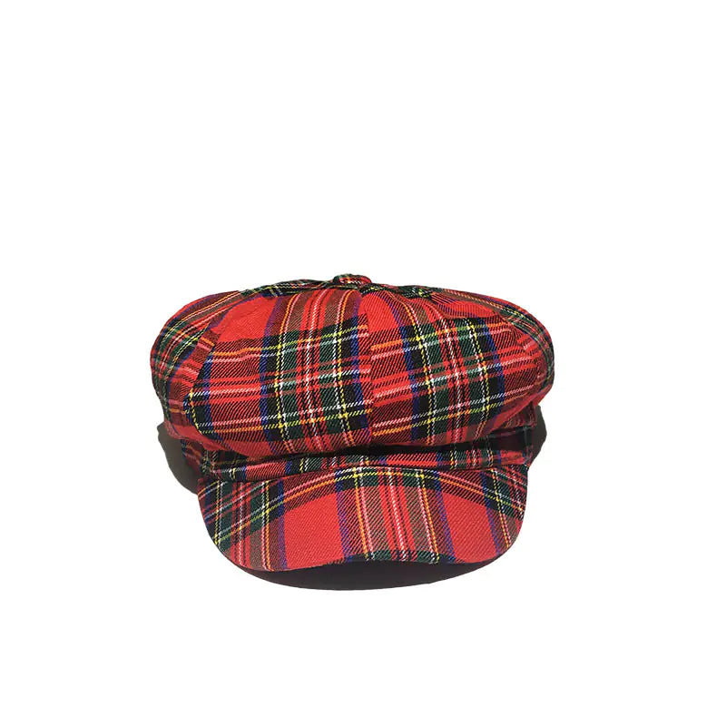 British Style Patterned Newsboy Cap for Artists