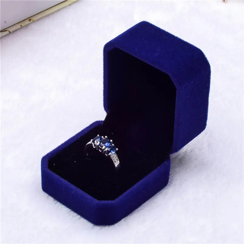 Pink Velvet Jewelry Box for Rings and Accessories