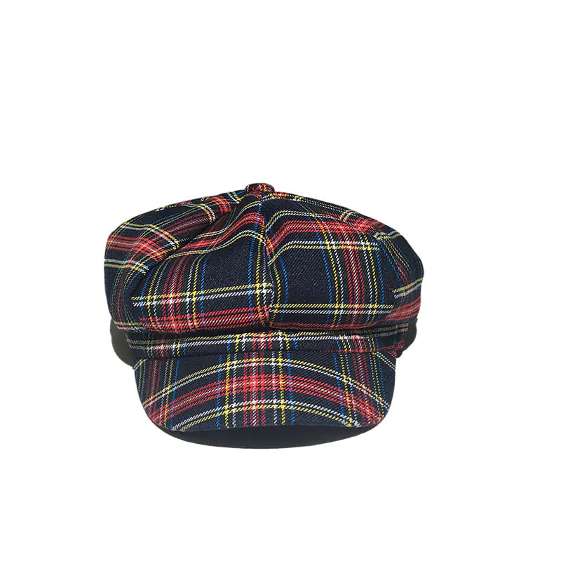 British Style Patterned Newsboy Cap for Artists