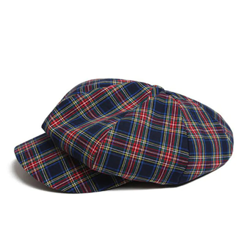 British Style Patterned Newsboy Cap for Artists