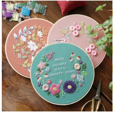 DIY 3D Ribbon Embroidery Floral Craft Kit