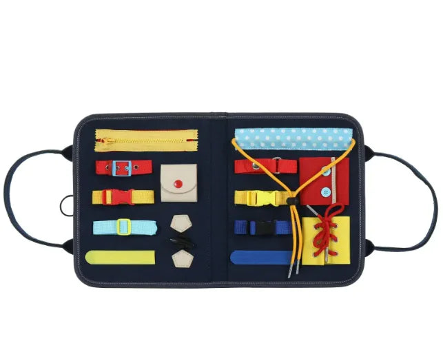 Montessori Busy Board for Toddlers – Felt Dressing & Life Skills Toy