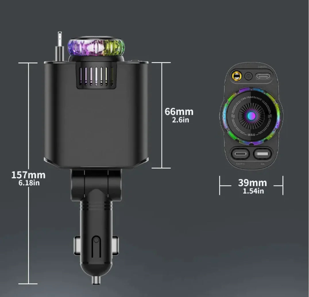 Dual-Port Car Charger with UV Light