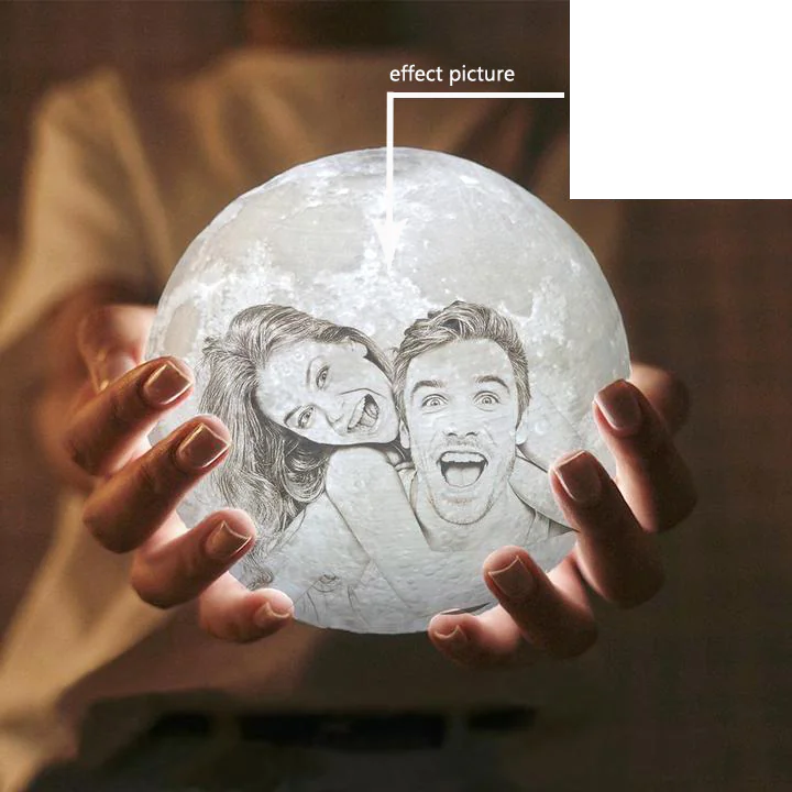 Custom Dual Color Moon Lamp with Touch Control