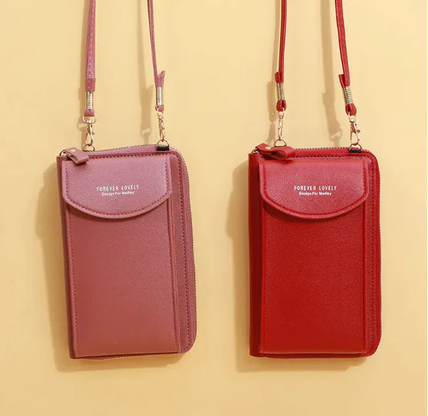 Solid Color PU Leather Crossbody Bag