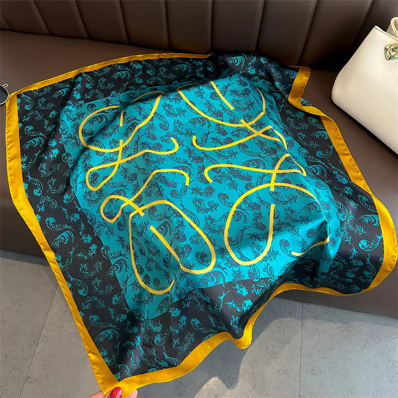 Luxury Floral Letter Scarf 70cm Silk for Professionals