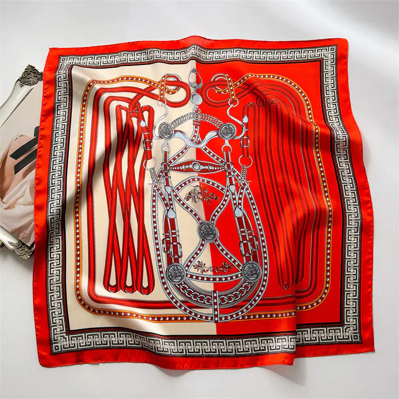 Luxury Floral Letter Scarf 70cm Silk for Professionals