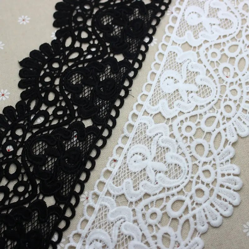 High-Quality Thick Embroidered Milk Silk Lace Trim