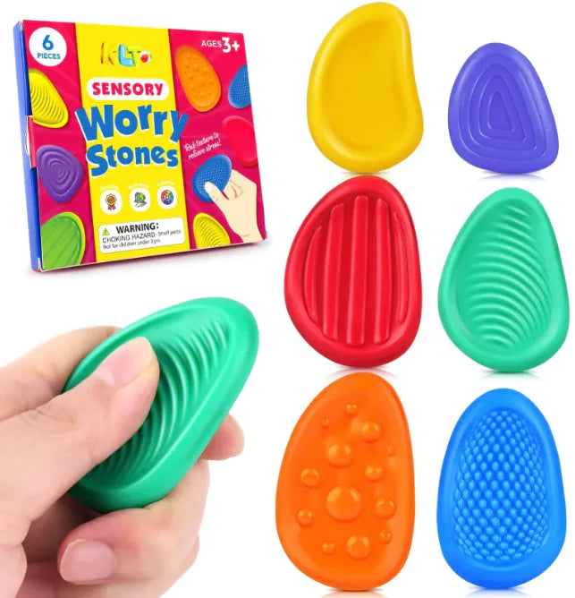 Children's Sensory Stone Texture Soft Fidget Decompression Toys (6-Pack)
