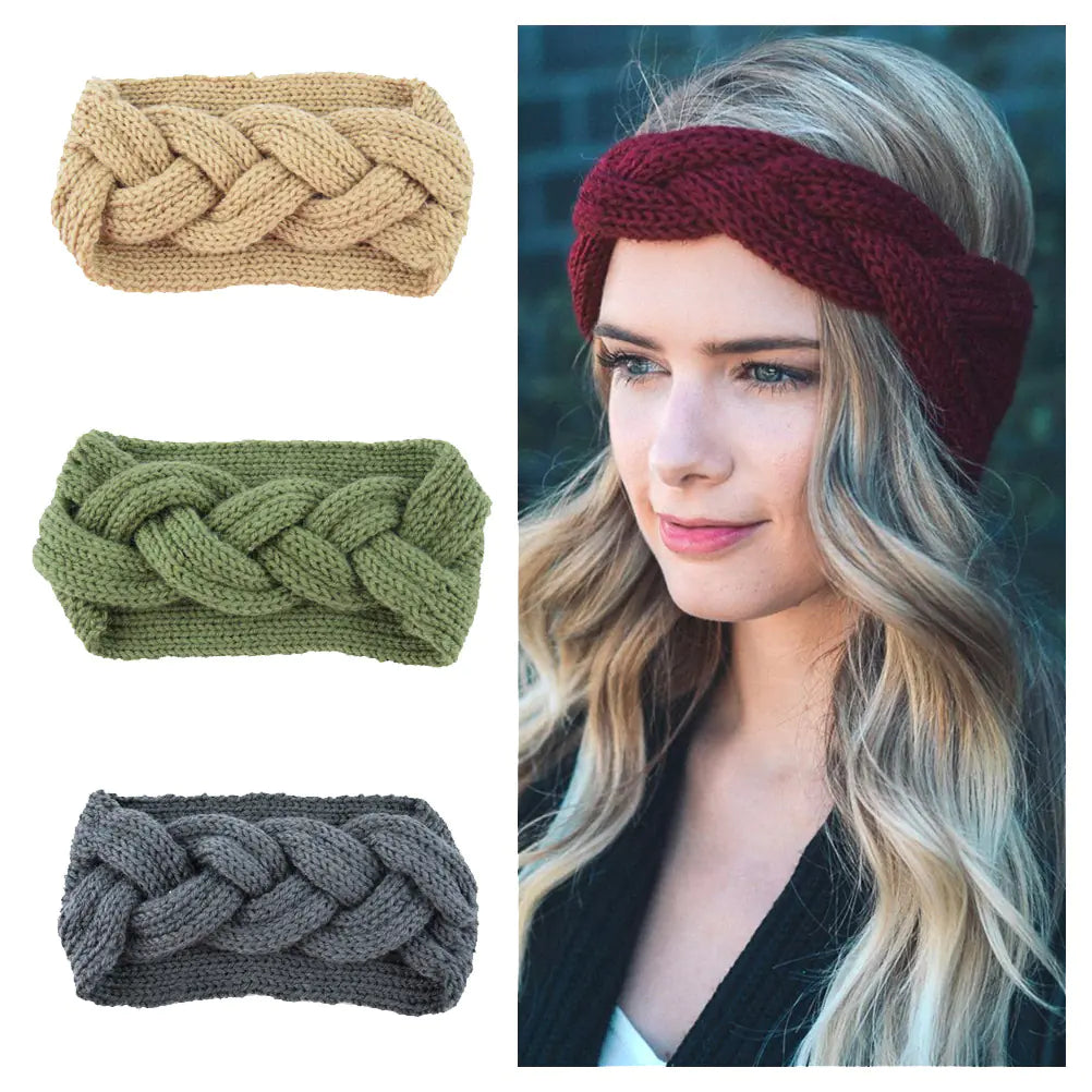 Crossover Knitted Wool Headband for Ladies