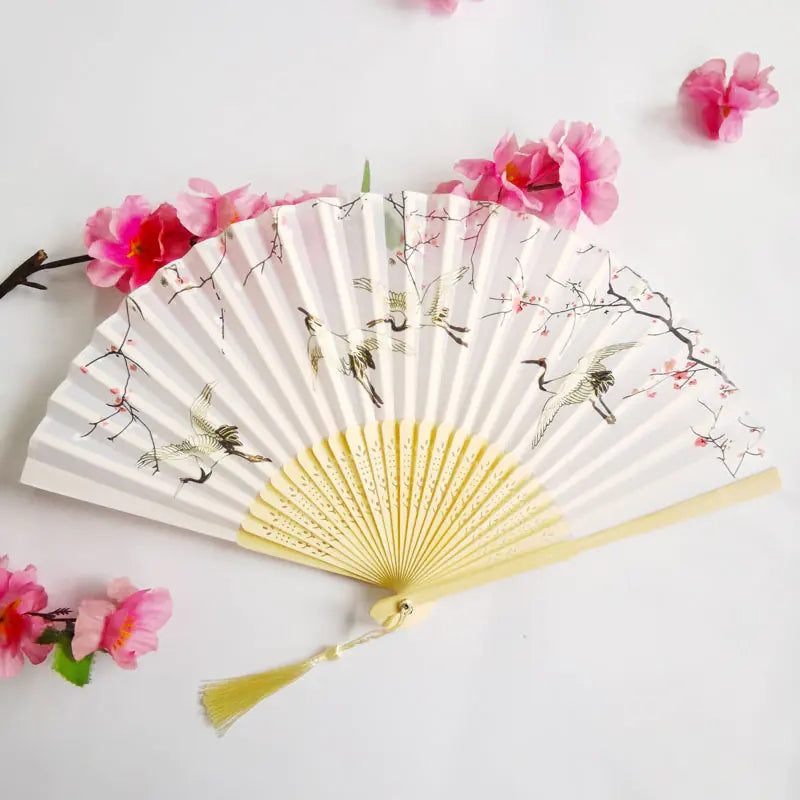 Traditional Chinese Women's Folding Bamboo Silk Fan