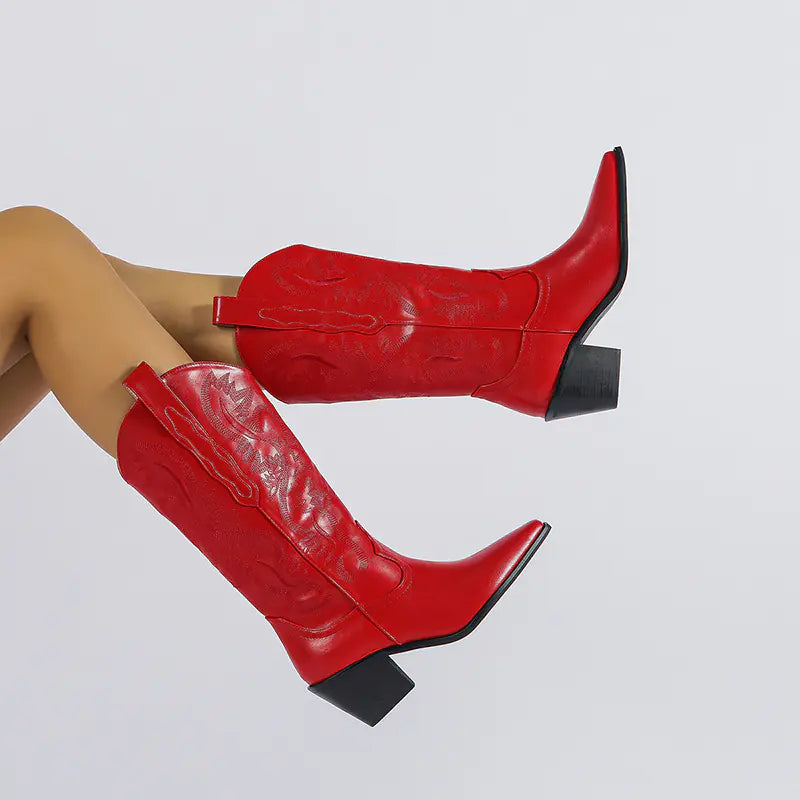 Chunky Heel Mid-Calf Boots for Women - 2022 Autumn Style