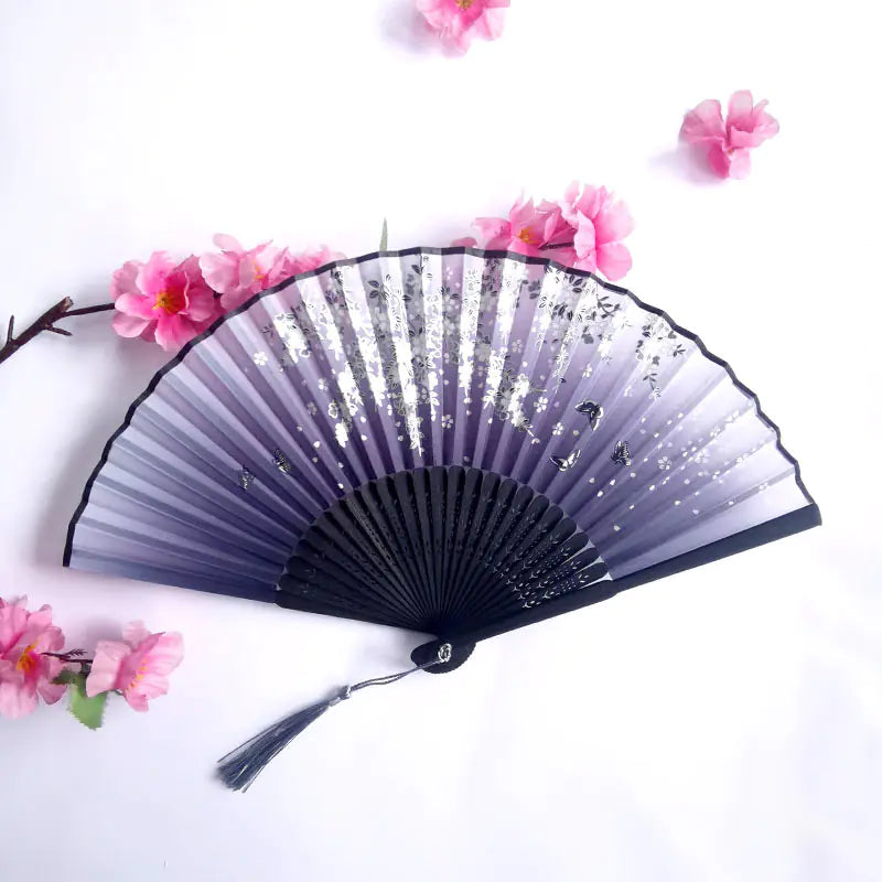 Traditional Chinese Women's Folding Bamboo Silk Fan