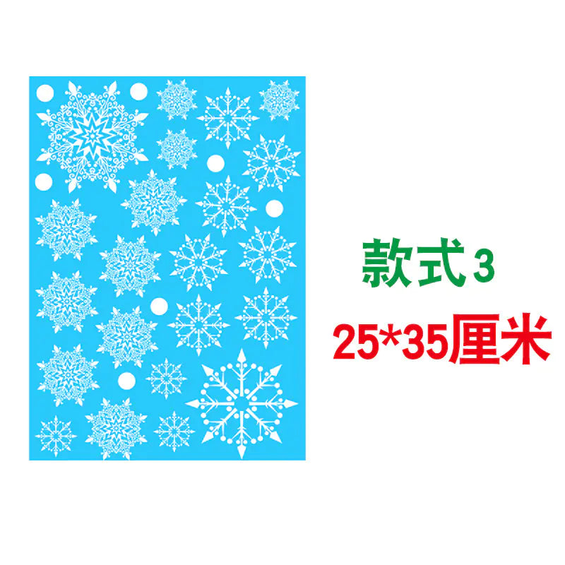 Christmas Static Window Stickers - Snowflakes & Santa Decor