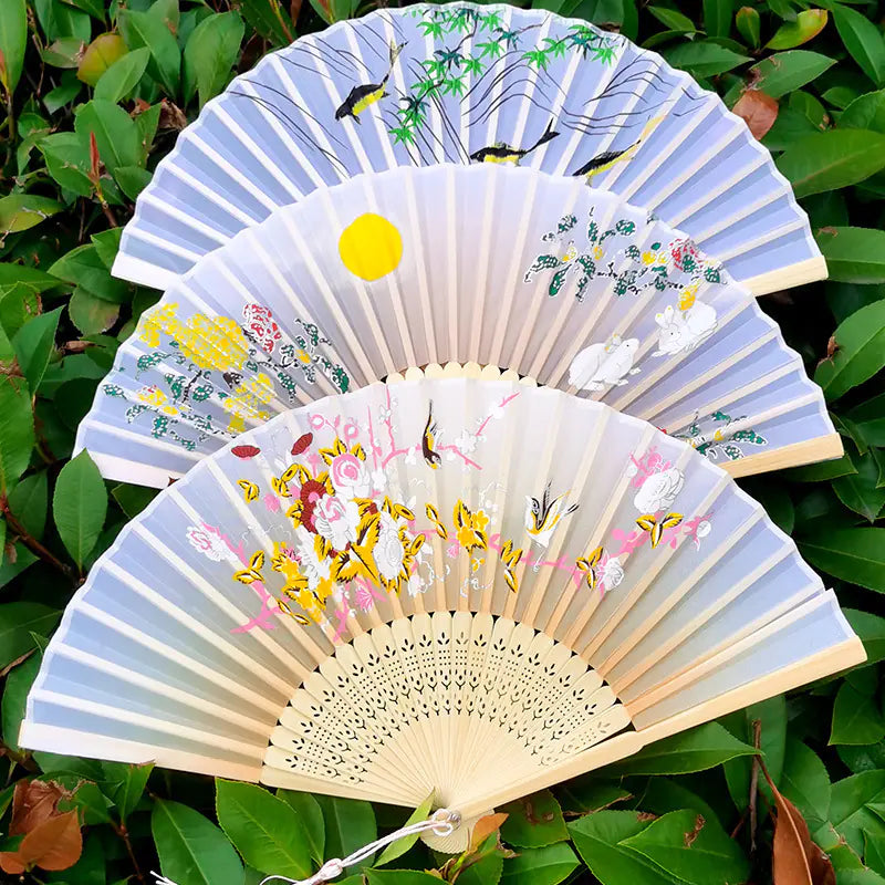 Traditional Chinese Women's Folding Bamboo Silk Fan