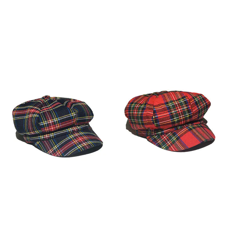 British Style Patterned Newsboy Cap for Artists