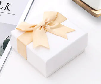 Jewelry Box with Bowknot Ribbon for Rings and Earrings