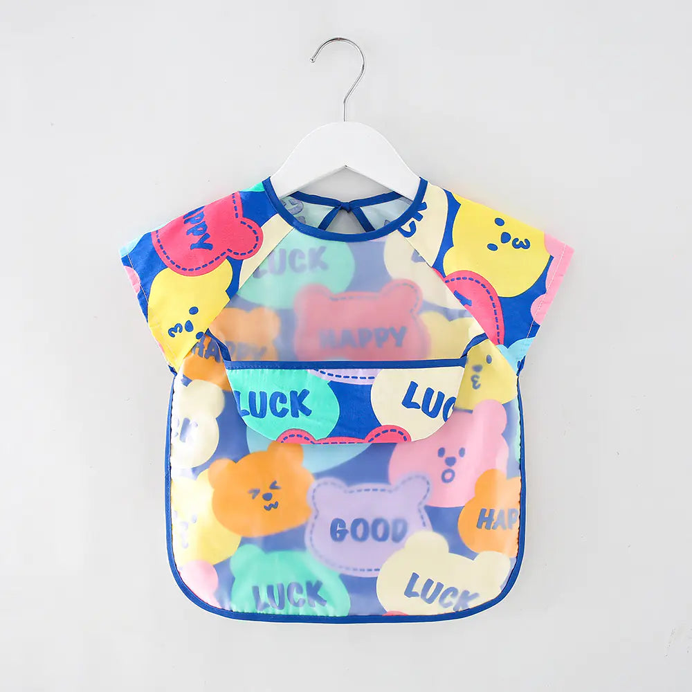Waterproof Long Sleeve Kids Smock Apron for Eating