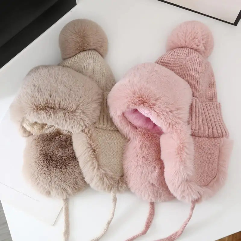 Thickened Cold-Proof Plush Hat for Women
