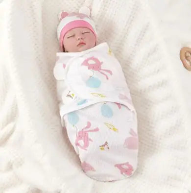Cotton Swaddle Blanket & Hat Set | Newborn