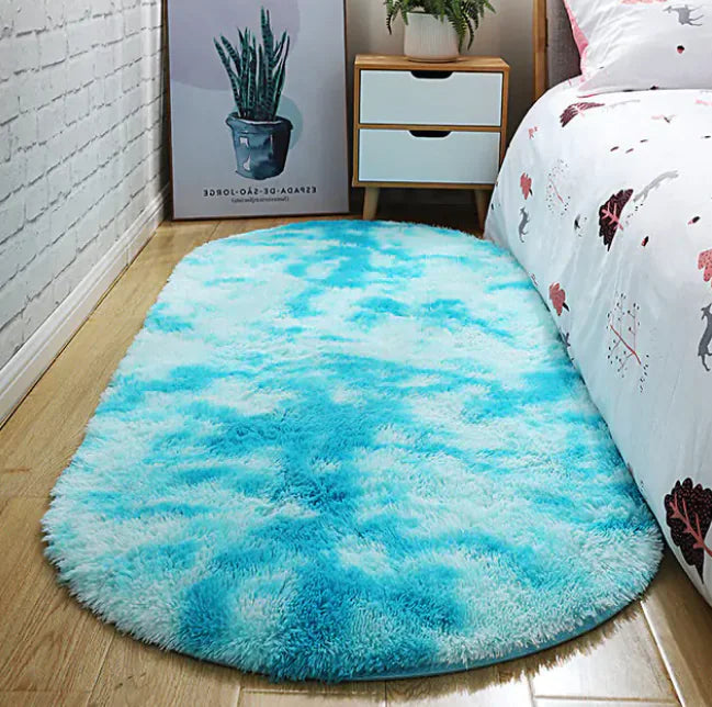 Bubble Kiss Oval Thick Plush Carpet for Home Decor