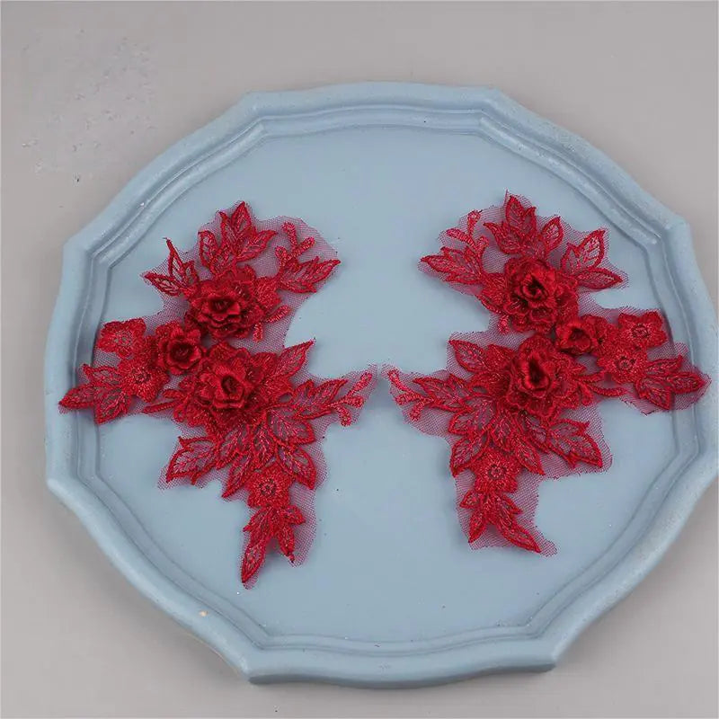 Colorful 3D Lace Applique Flower Patch for Clothing