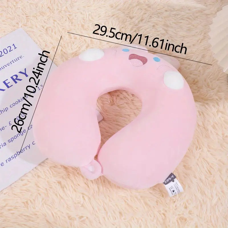 Cute Cartoon Rabbit U-shaped Memory Foam Travel Pillow