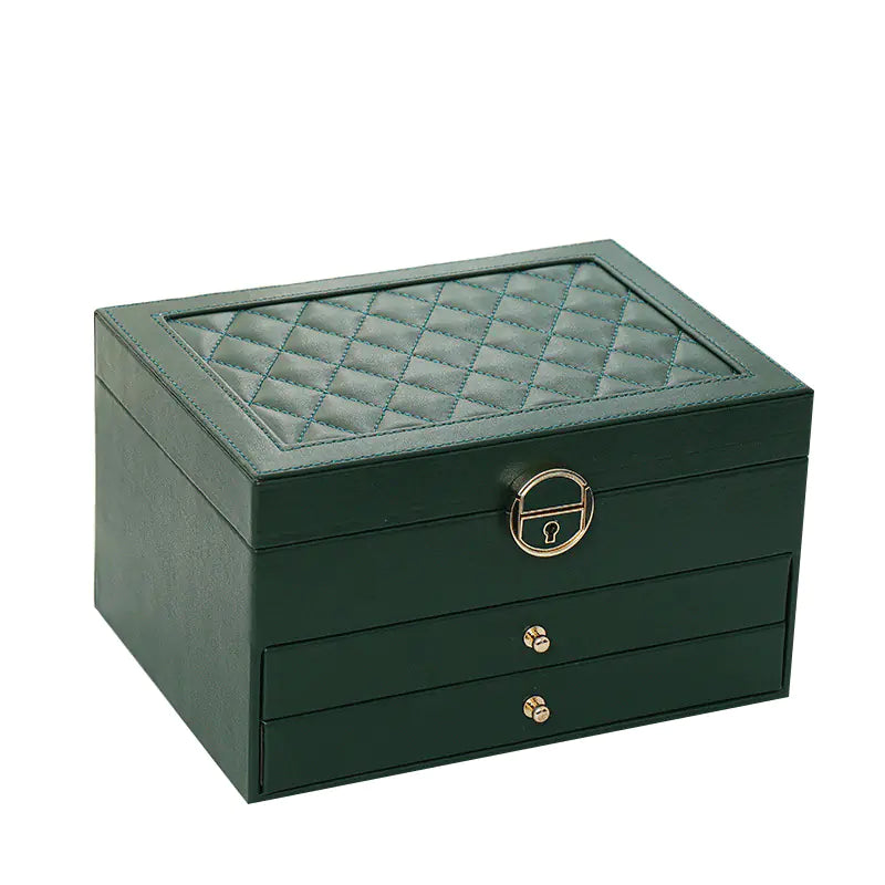 Luxury Jewelry Box with Multi-Function and Lock (3 Layers)