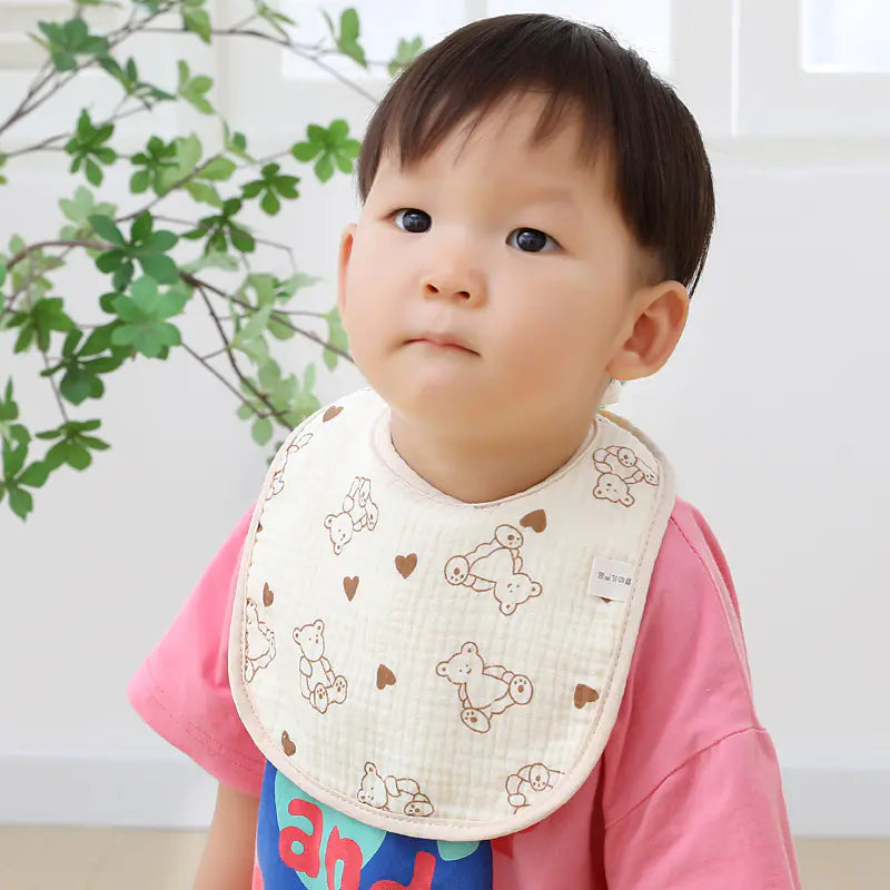 6-Layer Cotton Bib for Babies with U-Shape Design