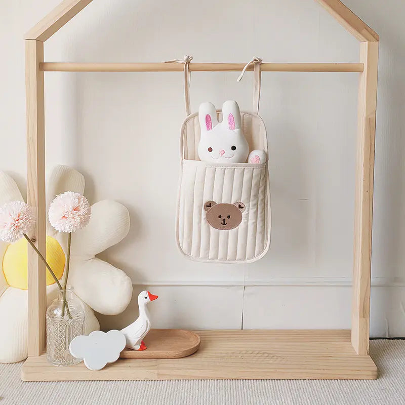 Baby Stroller Storage Bag with Bear Embroidery