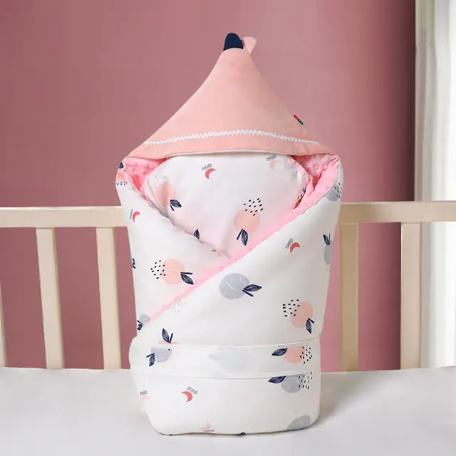 Cozy 90x90cm Newborn Baby Blanket with Hat & Core