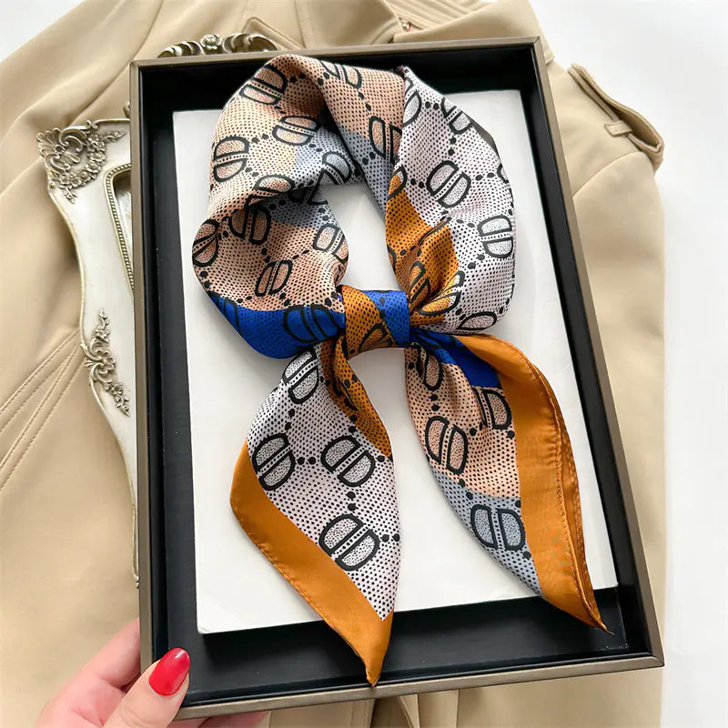 Luxury Floral Letter Scarf 70cm Silk for Professionals