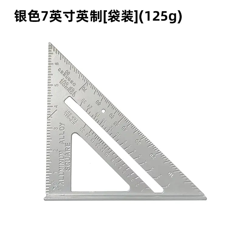 7-Inch Aluminum Metric Angle Ruler with Black Finish