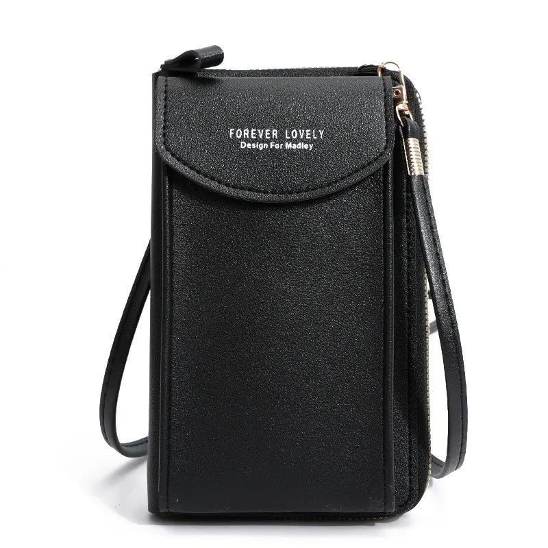Solid Color PU Leather Crossbody Bag
