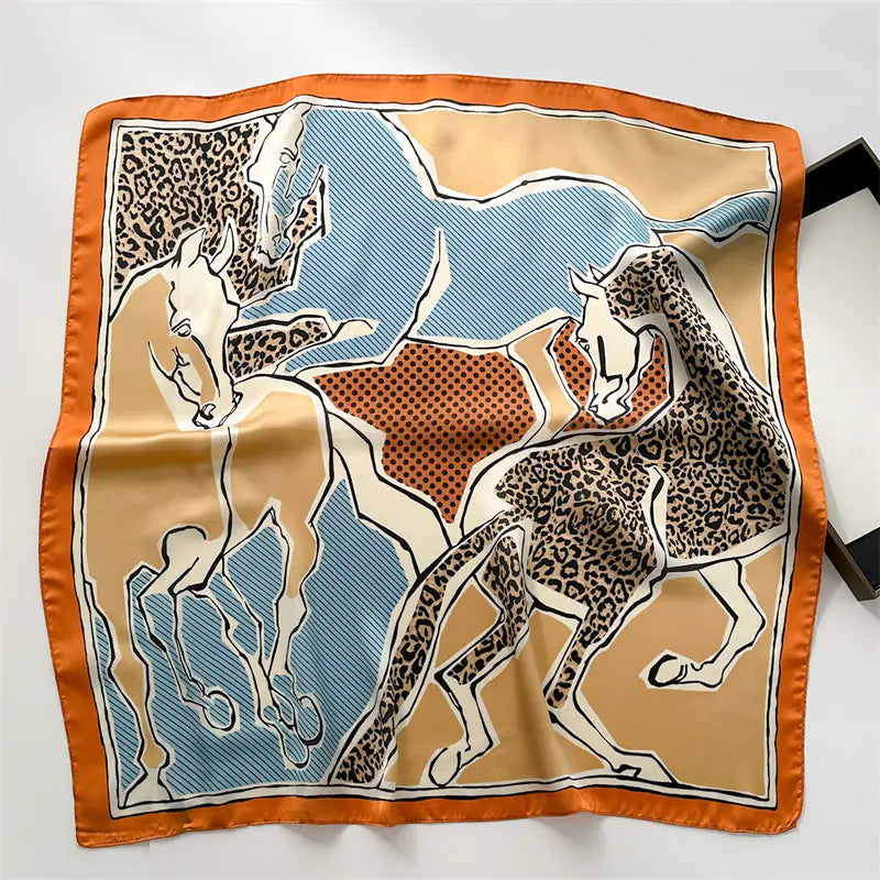 Luxury Floral Letter Scarf 70cm Silk for Professionals