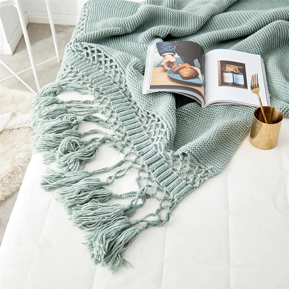 Solid Color Knitted Office Nap Blanket for Export