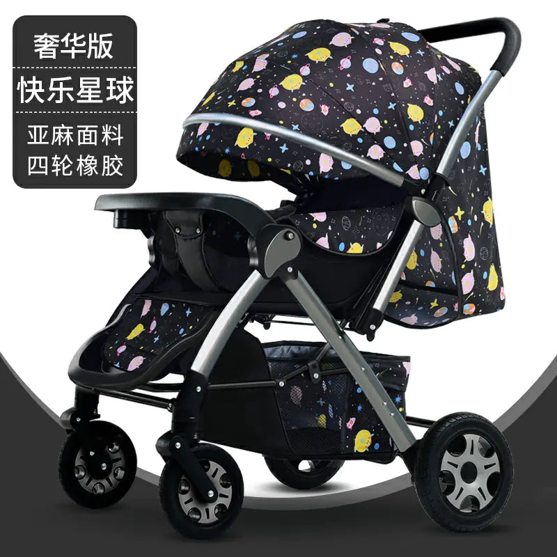 Lightweight Convertible Baby Stroller with One-Click Fold