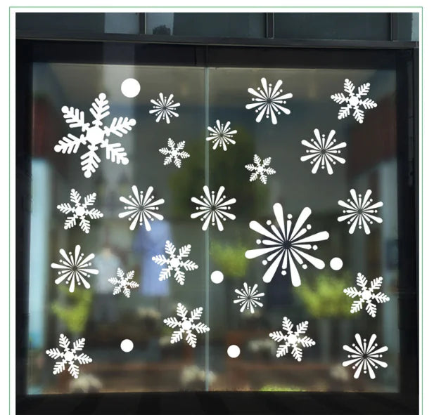 Christmas Static Window Stickers - Snowflakes & Santa Decor