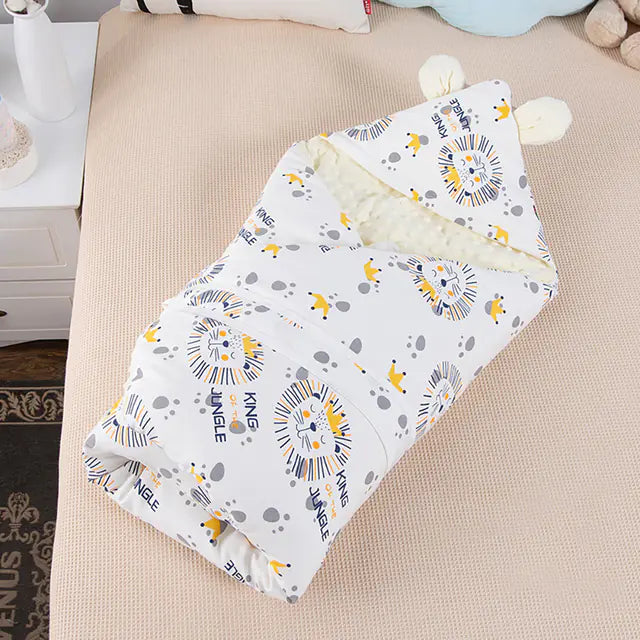Cozy 90x90cm Newborn Baby Blanket with Hat & Core