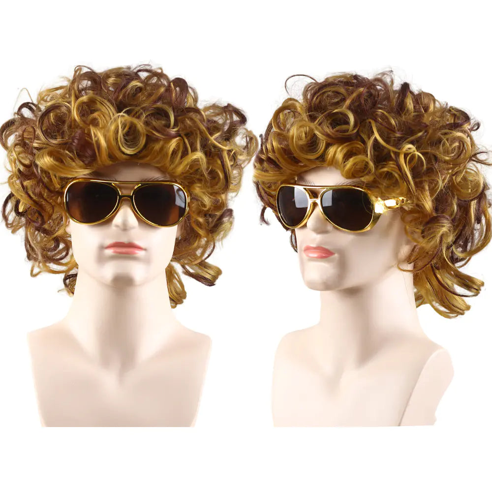 80s Punk Cosplay Tiger King Wig Hat for Men