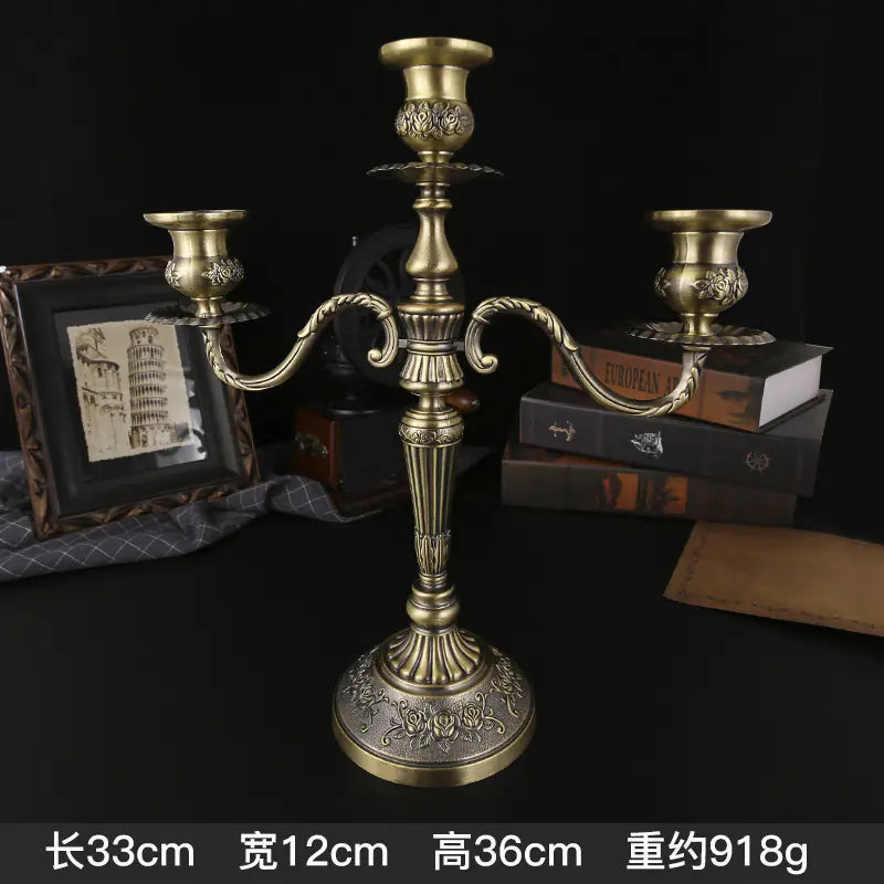 Vintage European Metal Candle Holder for Romantic Dinners