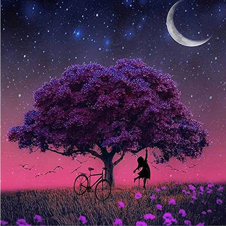 5D Romantic Night Tree DIY Diamond Painting (1pc)