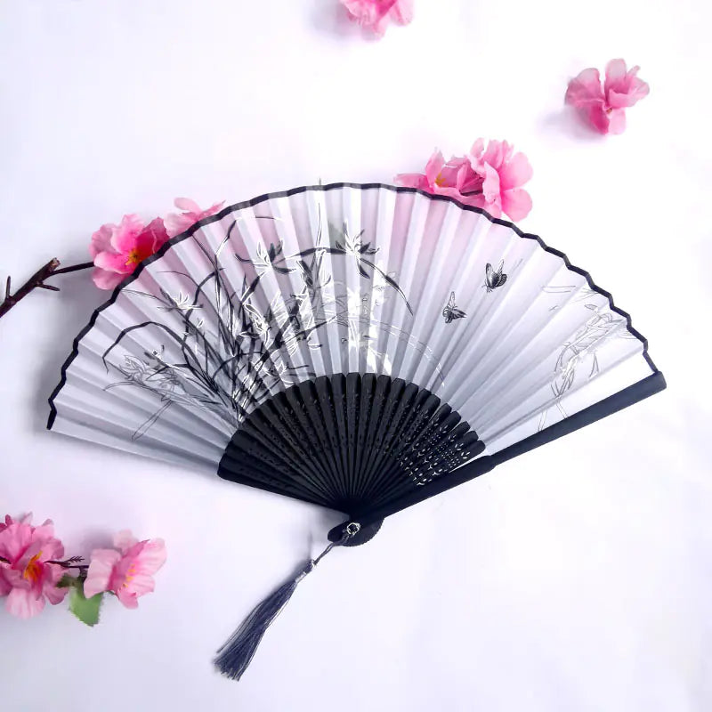 Traditional Chinese Women's Folding Bamboo Silk Fan