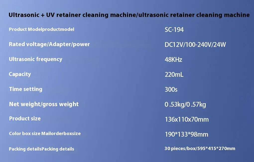 Ultrasonic Denture Cleaner