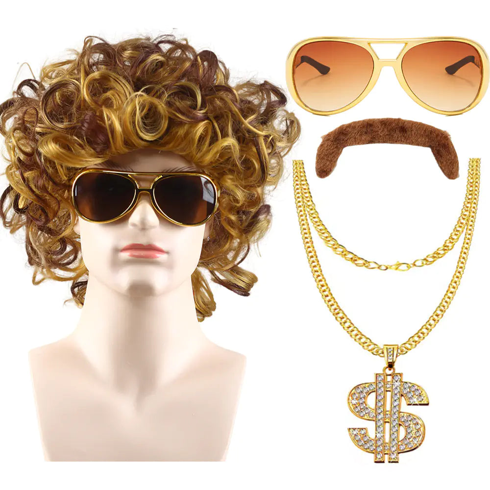 80s Punk Cosplay Tiger King Wig Hat for Men