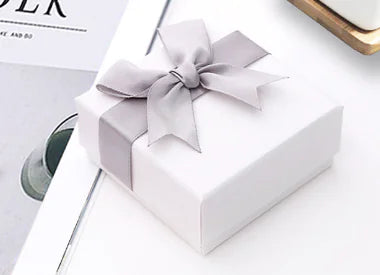 Jewelry Box with Bowknot Ribbon for Rings and Earrings