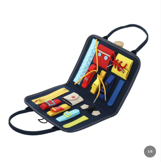 Montessori Busy Board for Toddlers – Felt Dressing & Life Skills Toy