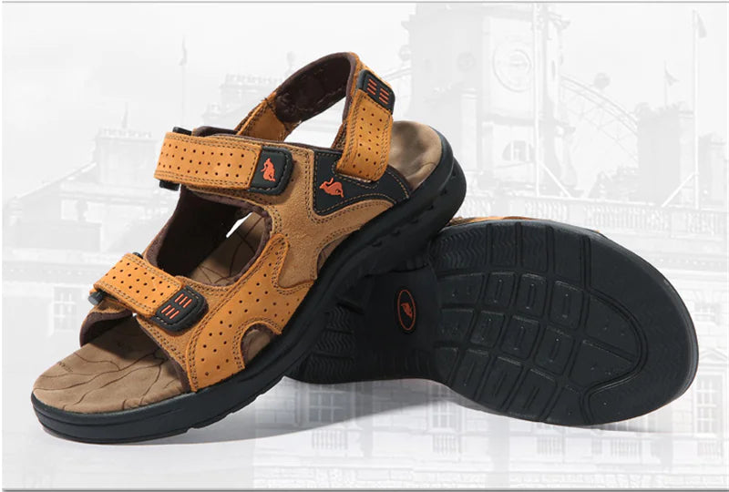 High Quality Men's Leather Sandals for Outdoor Leisure