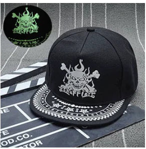 Glow-in-the-Dark Lettering Baseball Cap for Hip Hop